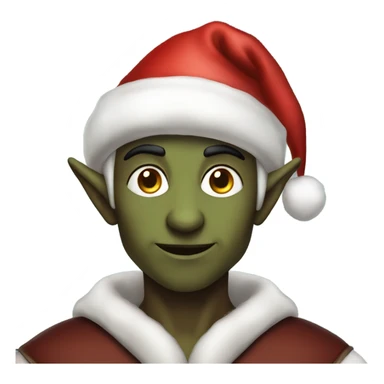 rogue male elf fantasy wearing santa hat sticker