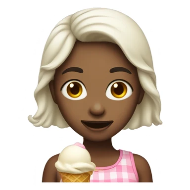 girl with ice cream on face sticker