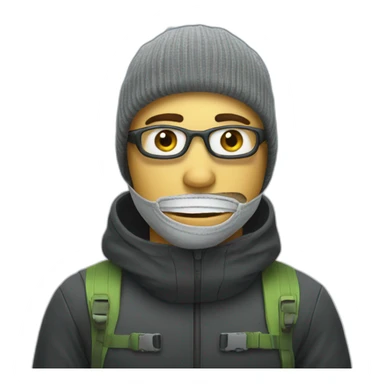 man wearing ski mask sticker