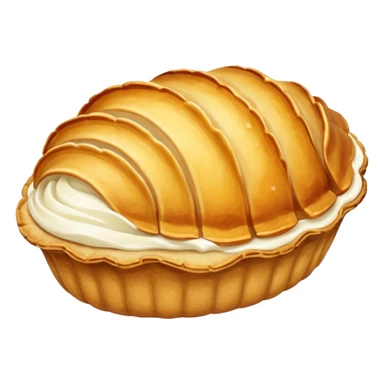 Half-clam shaped baked desert sticker