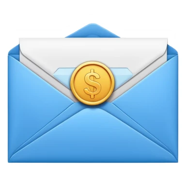 Salary enclosed in an envelope sticker