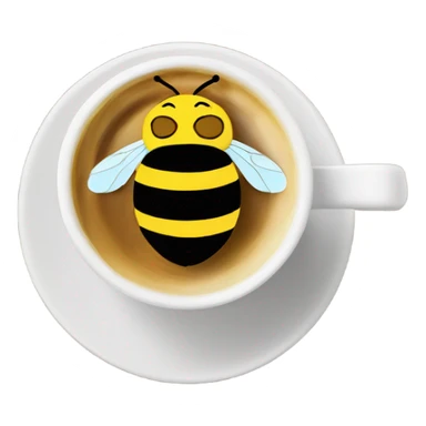 Bumble bee coffee cup with coffee in it sticker