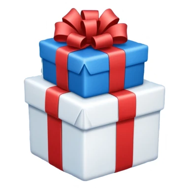 blue white present with fireworks sticker