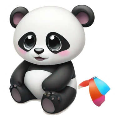 Panda on the beach sticker