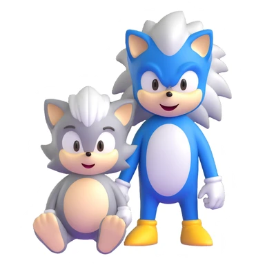 Baby Sonic the Hedgehog and baby Silver the Hedgehog together sticker