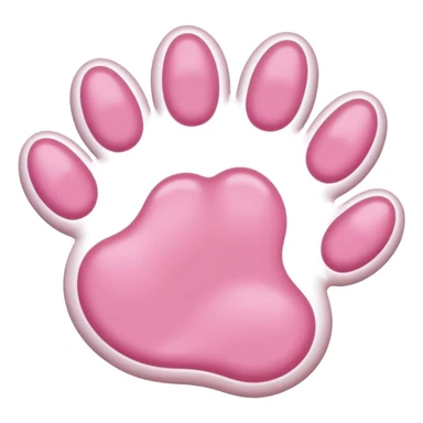 simple cat paw, cute feline foot with pink paw pads sticker