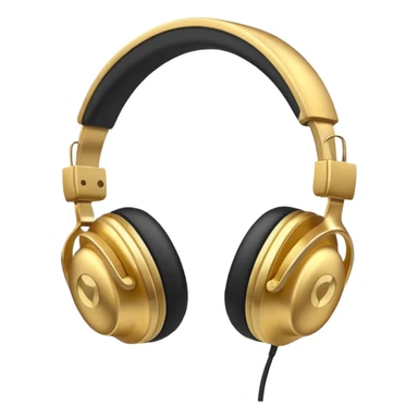 golden headphones sticker