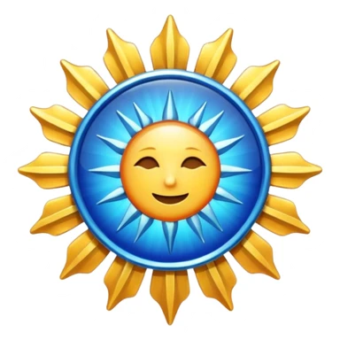 Verified badge with the body of a Sun ☀️ make the color blue and make sure they is no cartoon in it sticker