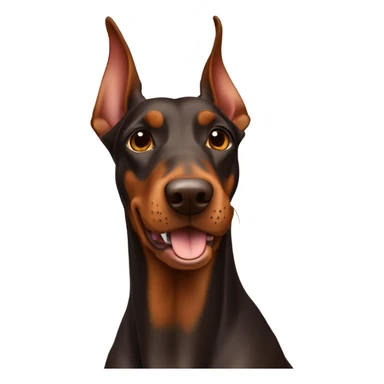 Different shades of brown Doberman without cropped ears looking forward and happy  sticker