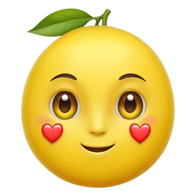 lemon with heart eyes sticker
