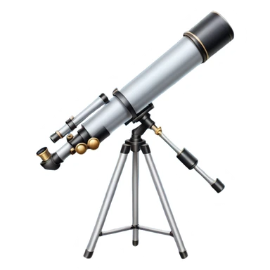 An icon featuring a telescope, stars, and a planet, symbolizing astronomy. The design includes a crescent moon, distant galaxies, and constellations, representing the study of space and celestial bodies. Transparent background highlights the exploration of the universe and cosmic phenomena. sticker