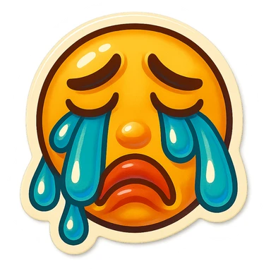 Crying Tears rolling down face 
Mouth Pout sticker