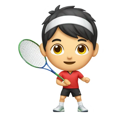 Asian badminton player sticker