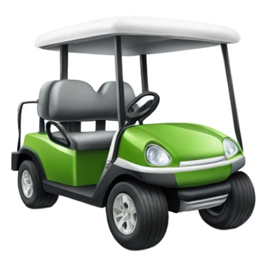 Golf cart with golf clubs on back sticker