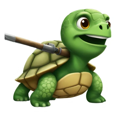 a turtle going to war sticker