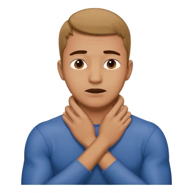 Guy grabbing his nack in a chokehold  sticker