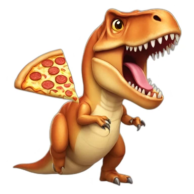 t-rex eating a pizza sticker