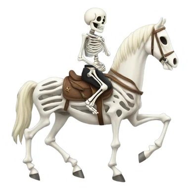 Skeleton on horse sticker