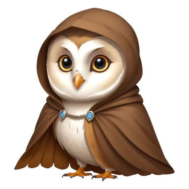 white barn owl in brown cloak sticker