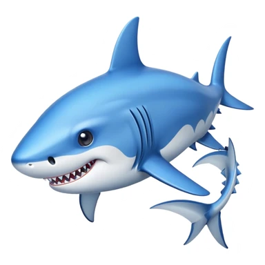 tiburón con bambas axules sticker