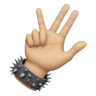 hand wit rock gesture and colar with spikes sticker