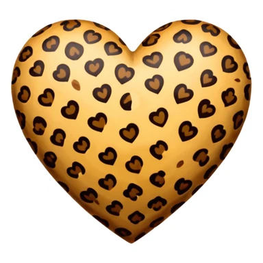 Leopard print heart sticker