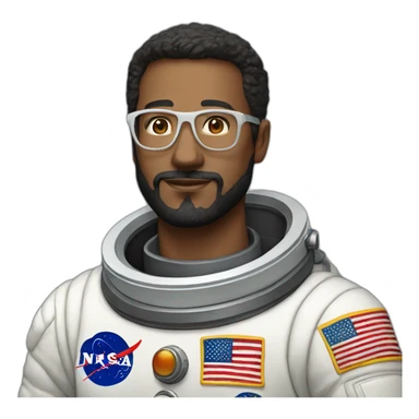 caucasian-man astronaut black-beard white-glasses sticker
