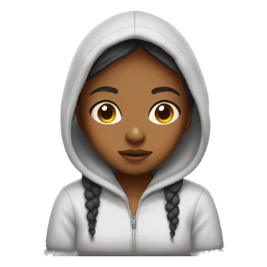 Brown Girl wearing hoodie with tears in eyes sticker