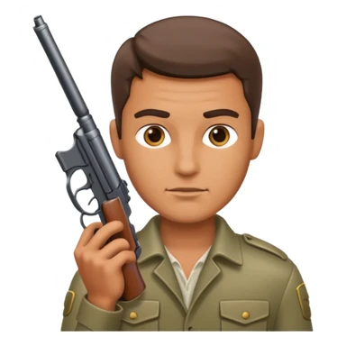 Man with gun sticker