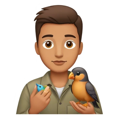 Dude holding a bird sticker