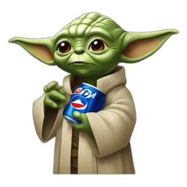 Yoda drink pepsi and coca cola sticker