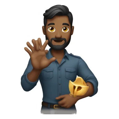 siren men holding a diamong on his hand sticker