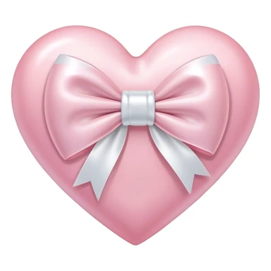 Light pink heart with white bow sticker