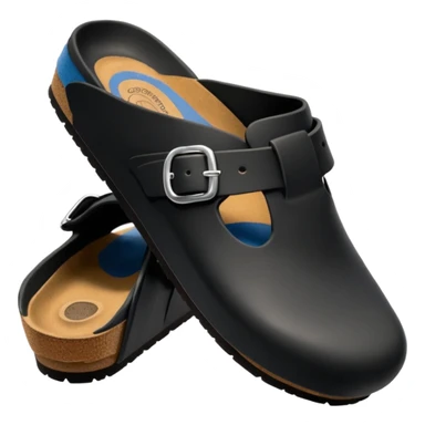 black boston birkenstock clog emoji sticker