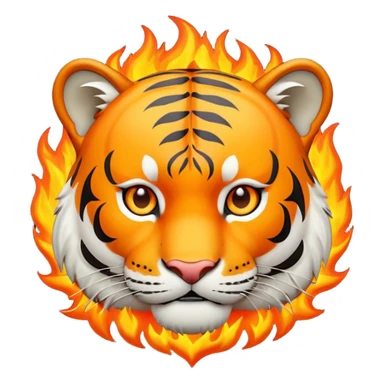 Tiger on fire sticker