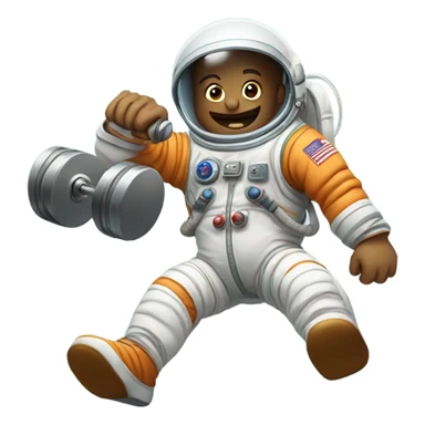 Lifting weights in space  sticker