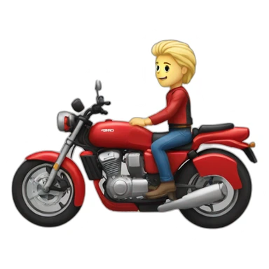 blonde guy on a red motorcycle sticker