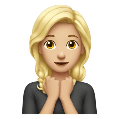 blonde girl hands on her neck sticker