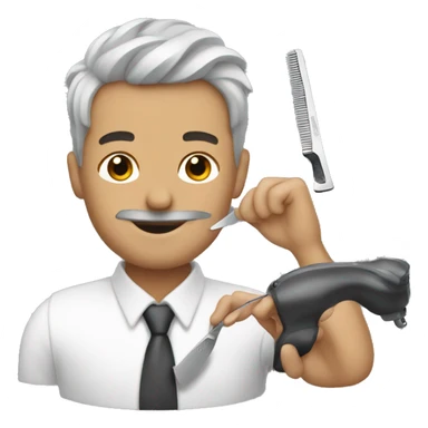 Barber cutting hair sticker