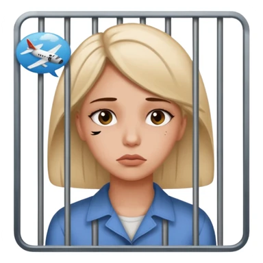 Still wild, but you’ll realize they’re wiser than they seem. Freedom is their top priority — don’t try to cage them.
woman behind bars sad with a text bubble thinking about airplanes sticker