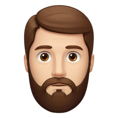 man with long straight hair and beard no mustache sticker