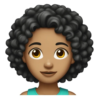 light skin black curly haired girl sticker