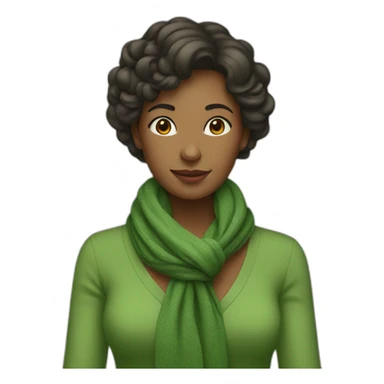 Mom with British on the scarf and green dress sticker