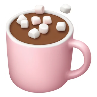 Light Pink mug of hot chocolate with marshmallows  sticker