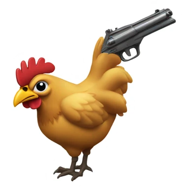 Gallina con pistola sticker