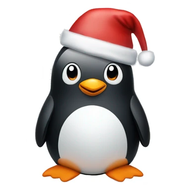 penguin with a Christmas hat  sticker