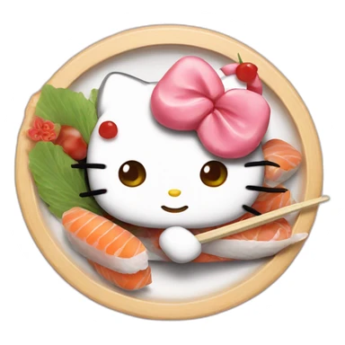 Hello kitty eat sushis  sticker