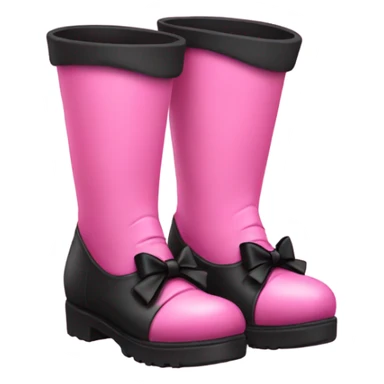 Pink boots with black bows sticker