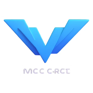 sleek blue and white 3D corporate logo sticker