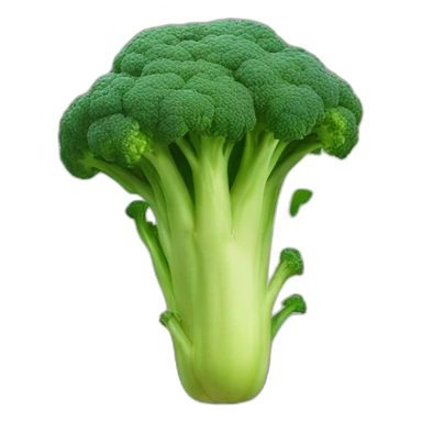 A cat in the sky eating a broccoli  sticker